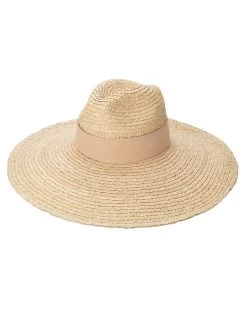 Raffia Braid Wide Brim Fedora With Suede Band By San Diego Hat Company - Natural