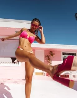 Lisa Push Up Top - Neon Pink Rib 18 Lisa Push Up Top - Neon Pink Rib -Chic Mode Shop RILEYRUSSELL LISAPUSHUPTOP NADIASKIMPYBOTTOM NEPK 5