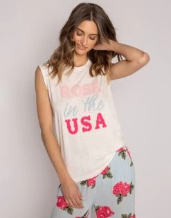 Rose In The USA Tank By P.J. Salvage - Ivory
