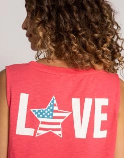 Star Spangled Tank By P.J. Salvage - Cherry -Chic Mode Shop RJSSTK1 CHERRY 2 ec21414c be6f 4b17 ac2f a68eb898c6ec