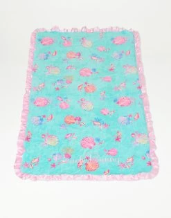 Blue Ditsy Shell Towel
