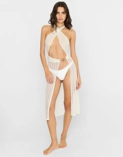 Saddie Midi Dress - White/Gold