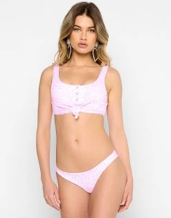 Sage Knot Top - Pink White Tiger