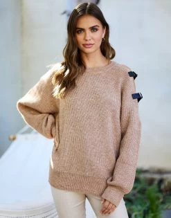 Santana Sweater By Summer Haus - Taupe -Chic Mode Shop SANTANASWEATERTAUP 2