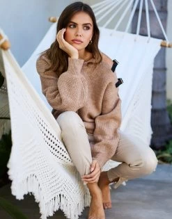 Santana Sweater By Summer Haus - Taupe -Chic Mode Shop SANTANASWEATERTAUP 4