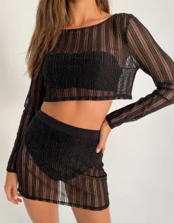 Sasha Crop Top - Black -Chic Mode Shop SASHA CROP TOP SASHA MINI SKIRT BLACK 1 47fe158e 2096 42b4 9ef8 bcca806cbdd0