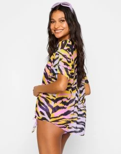 Sienna Beach Shirt - Cabana Animal -Chic Mode Shop SIENNA SHIRT CBAN 1