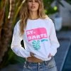 St. Barts Jet Setter Sweatshirt By Alla Berman - White -Chic Mode Shop ST.BARTSJETSETTERSWEATSHIRTWHTE 1