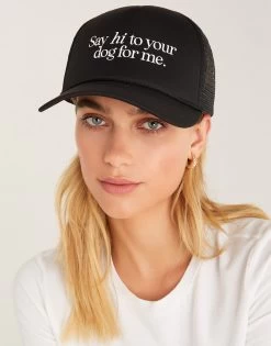 Say Hi To Your Dog Trucker Hat By Z Supply - Black