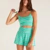 Seaview Stripe Bra By Z Supply - Green Juice -Chic Mode Shop SeaviewStripeBraGreenJuice1
