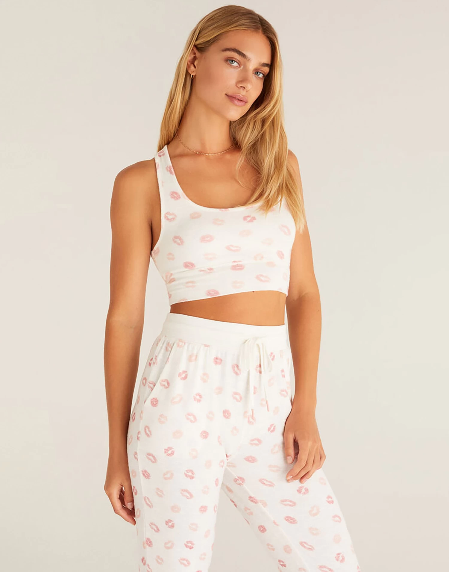 Sia Lip Tank Bra By Z Supply - Bone 4 Sia Lip Tank Bra By Z Supply - Bone - Image 2