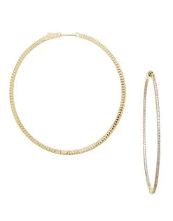 Sterling CZ Hoop By Marlyn Schiff - Gold