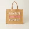 Sunrise, Suntan, Sunset Tote By BTB Los Angeles - Pink Rainbow -Chic Mode Shop SunriseSunsetPinkRainbow