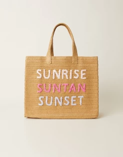 Sunrise, Suntan, Sunset Tote By BTB Los Angeles - Pink Rainbow