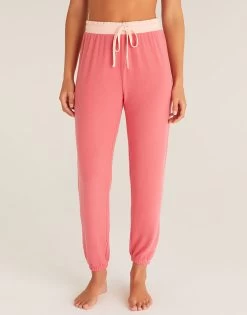 Sweetie Brushed Jogger By Z Supply - Pink Cherry