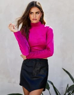 Tara Crop Top By Summer Haus - Fuchsia -Chic Mode Shop TARACROPFUCH 2