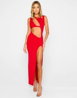 This Is It Maxi Dress By Summer Haus - Red -Chic Mode Shop THISISITMAXI REDD 1