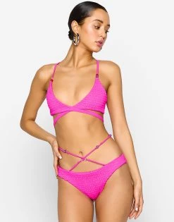 Tori Wrap Top By Summer Haus - Hot Pink -Chic Mode Shop TORIPINK2