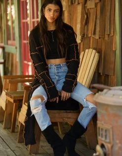 Tre Duster - Black -Chic Mode Shop TRE DUSTER ELLIS CROP TOP BLACK 5