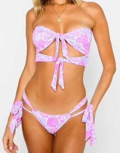 Tula Bandeau Top - Pink Lavender Floral 17 Tula Bandeau Top - Pink Lavender Floral -Chic Mode Shop TULA BANDEAU TOP CHARLIE SKIMPY BOTTOM PKFL 2 459870a9 e9f7 4110 8360 5f1c3af884bf