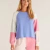 Color Block Raglan Top By Z Supply - Ocean Blue -Chic Mode Shop Unknown 1 1