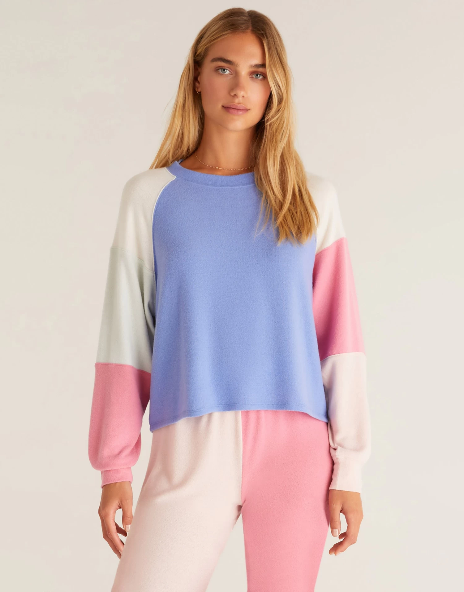 Color Block Raglan Top By Z Supply - Ocean Blue 3 Color Block Raglan Top By Z Supply - Ocean Blue