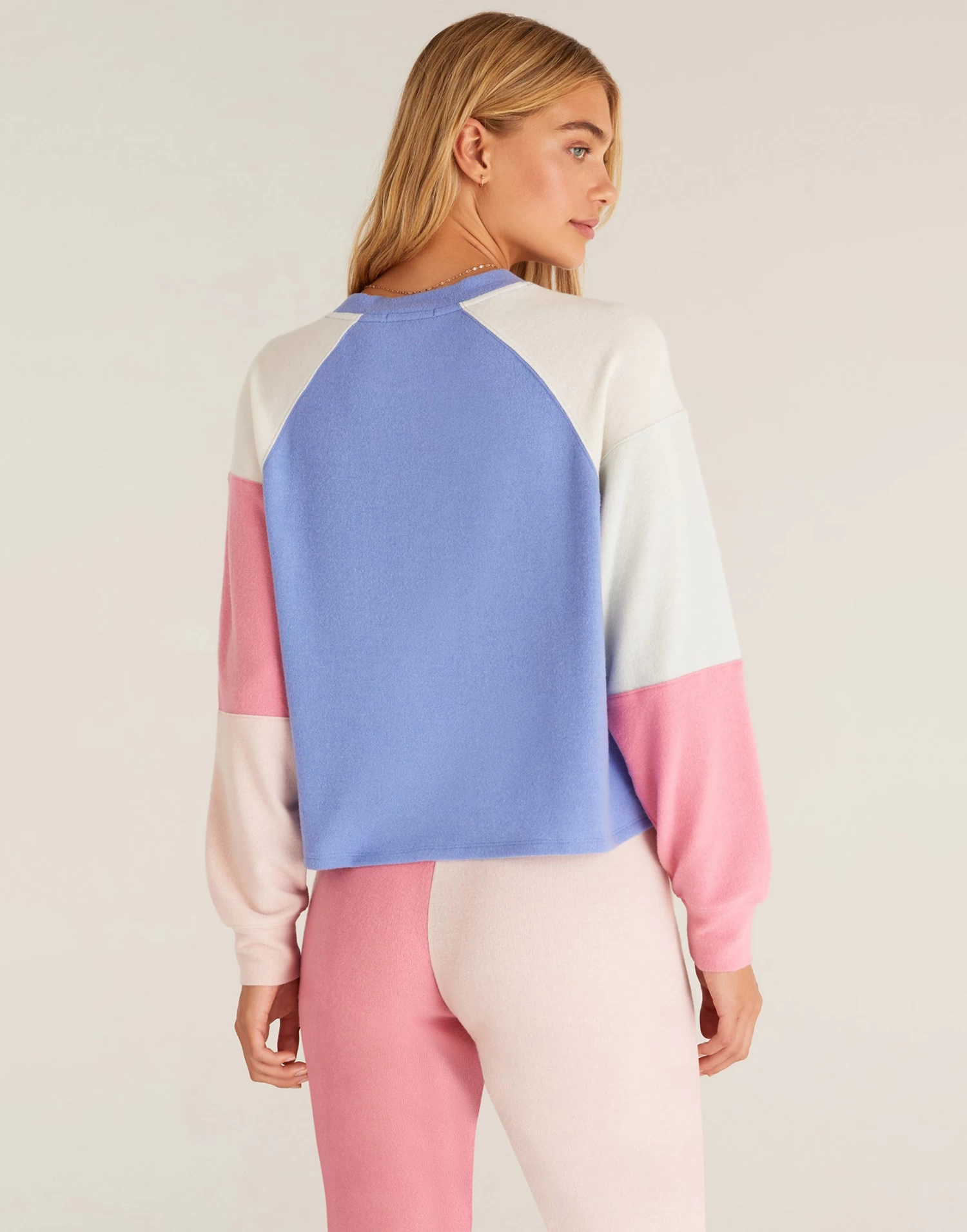 Color Block Raglan Top By Z Supply - Ocean Blue 4 Color Block Raglan Top By Z Supply - Ocean Blue - Image 2