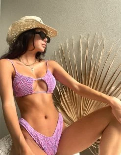 Adrian Tango Bottom By Summer Haus - Pink/Purple Leopard