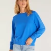 Vintage Statement Sweatshirt By Z Supply - Bright Blue -Chic Mode Shop VintageStatementSweatshirtBrightBlue