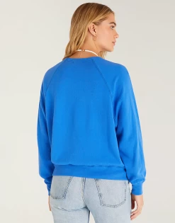 Vintage Statement Sweatshirt By Z Supply - Bright Blue -Chic Mode Shop VintageStatementSweatshirtBrightBlue3