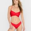 Wendy Bralette Top - Red Shiny Wide Rib -Chic Mode Shop WENDYBRALETTETOP GLORIAFULLBOTTOM REDD 1