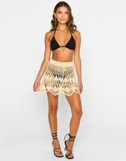 Zuri Crochet Skirt By Summer Haus - Beige