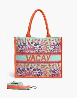 Caribbean Vacay Tote By America & Beyond - Orange