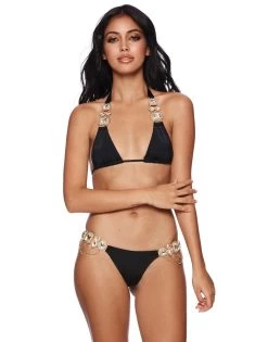 Jazmin Halter Top - Black -Chic Mode Shop jazmin b18105t4b1 blck front 2