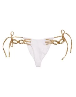 Madagascar Glam Tie Side Bottom - White -Chic Mode Shop madagascar glam b12111b1 whte