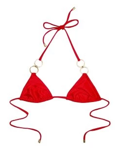 Nadia Triangle Top - Red Rib 19 Nadia Triangle Top - Red Rib -Chic Mode Shop nadia b19147t2 redd